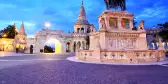 Fisherman's Bastion and statue of King Saint Stephen's in Budapest