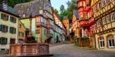 Colourful half-timbered houses in Miltenberg historical medieval Old Town, Bavaria, Germany