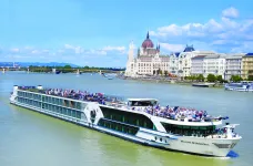 William Wordsworth ship on the Danube river with parliament building in the background