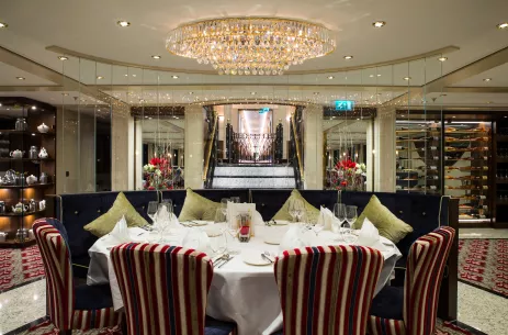 Interior of dining area aboard the Emily Bronte ship
