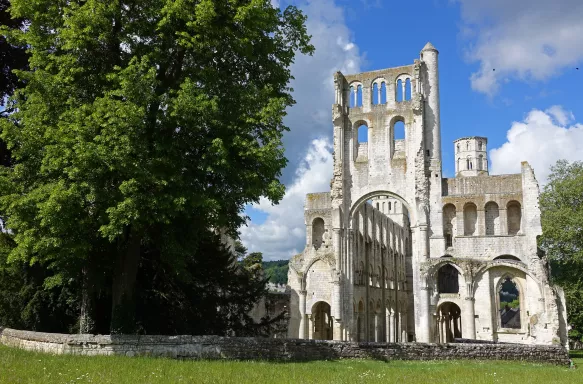 The ruins of the abbey in Jumièges, Normandy, France