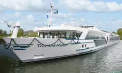 A front exterior shot of the Thomas Hardy ship