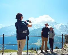Riviera Tour Manager taking couples photo in Switzerland