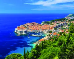 Blue seas and skies alongside the Croatian town of Dubrovnik